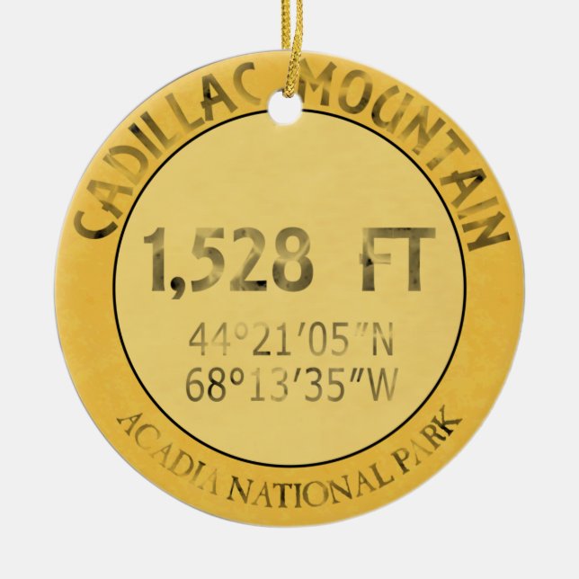 Cadillac Mountain Ceramic Ornament (Front)