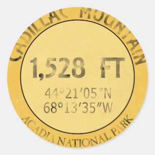 Cadillac Mountain Classic Round Sticker