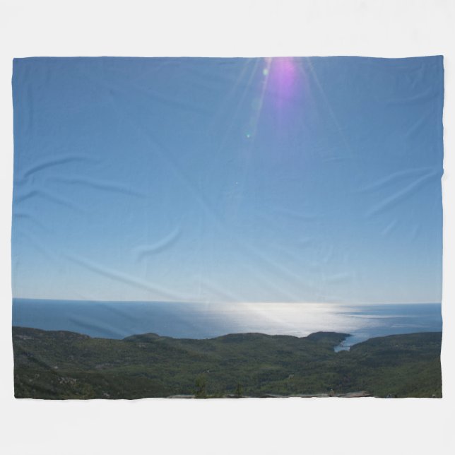 Cadillac Mountain Fleece Blanket, Large Blanket (Front (Horizontal))