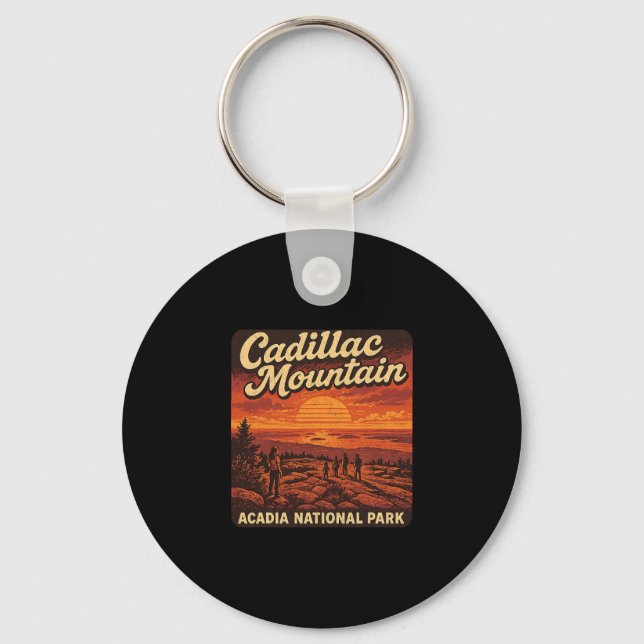 Cadillac Mountain Sunrise Maine Acadia National Pa Key Ring (Front)