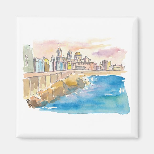 Cadiz Costa De La Luz Waterfront Magnet (Front)