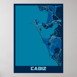 Cadiz - Spain Peace City Map Poster