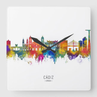 Cádiz Spain Skyline Square Wall Clock
