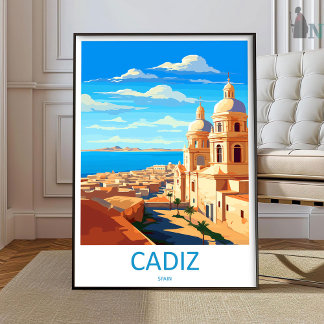 Cadiz Travel Print Wall Art Cadiz Wall Hanging Hom