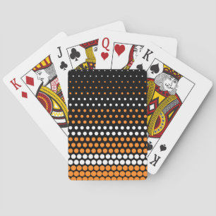 Cadmium Orange and White Polka Dot Playing Cards