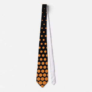 Cadmium Orange Polka Dot Modern Black Tie