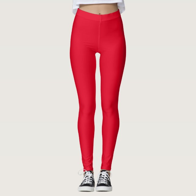 Cadmium red (solid color)  leggings (Front)