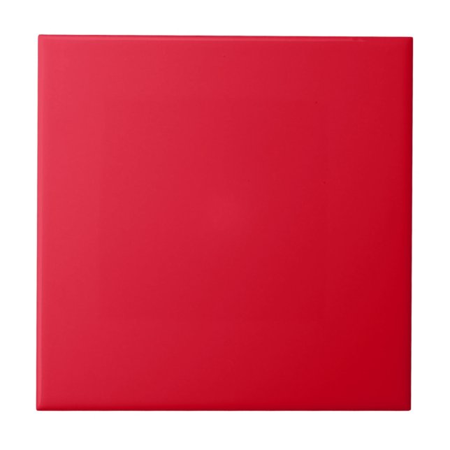 Cadmium Red Solid Colour Ceramic Tile (Front)
