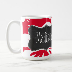 Cadmium Red Tropical Hibiscus; Chalkboard Coffee Mug
