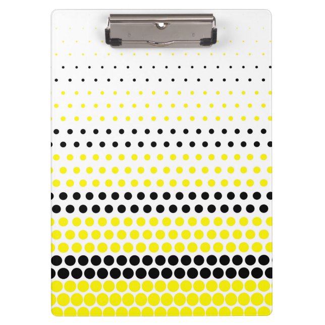 Cadmium Yellow and Black Polka Dot Clipboard (Front)