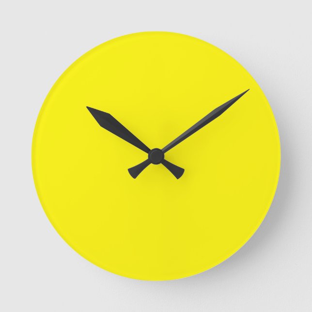 Cadmium yellow (solid colour)  round clock (Front)