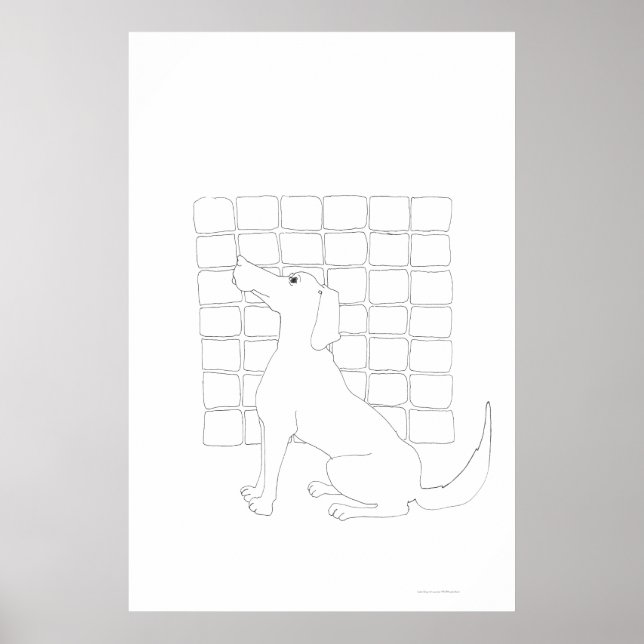 Cador Dog Squares Drawing Colouring Poster (Front)