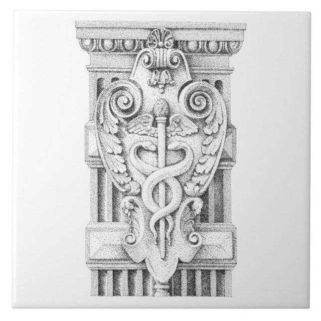 CADUCEUS 6x6 Ceramic Tile (Front)