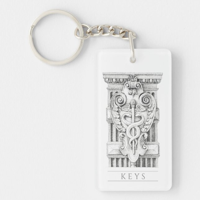 CADUCEUS Acrylic Rectangle Keychain (Front)