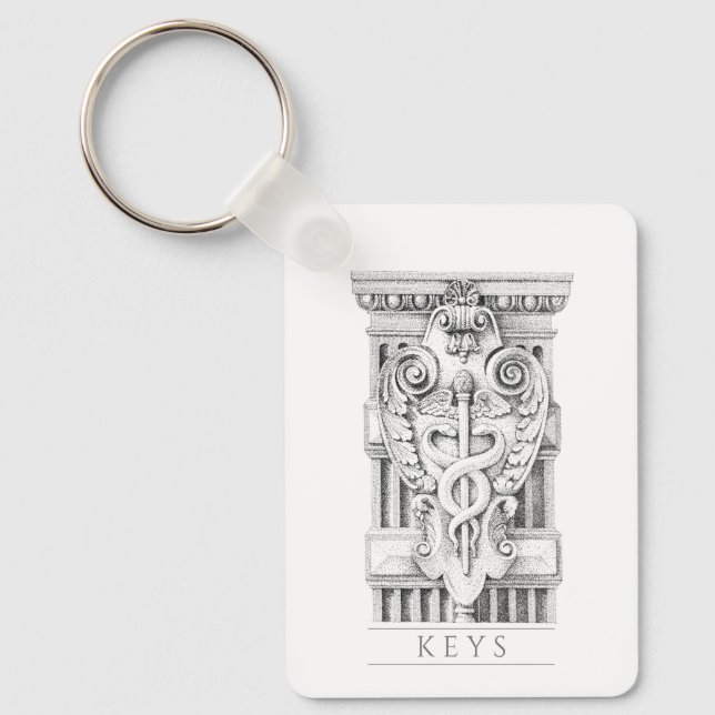 CADUCEUS Aluminium Rectangle Keychain (Front)