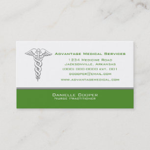 Caduceus Business Card, Green Card