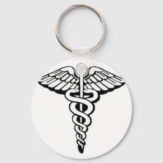 Caduceus Classic Button Keychain