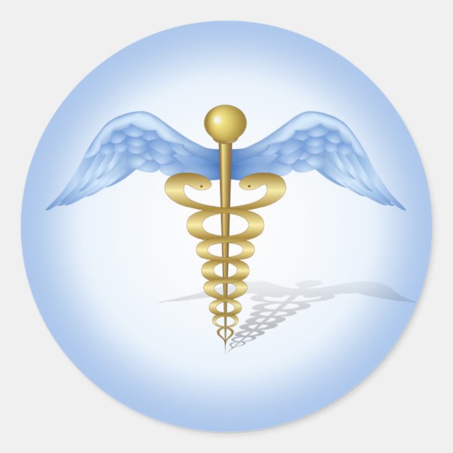 Caduceus Classic Round Sticker (Front)