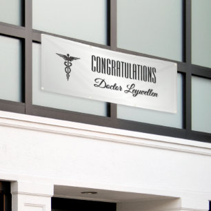 Caduceus Congratulations Doctor Nurse EMT Banner