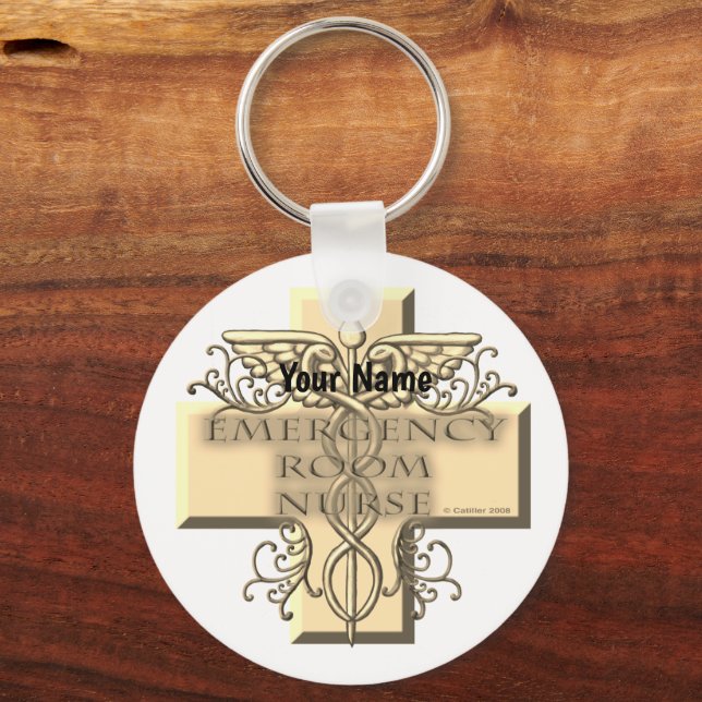 Caduceus Cross ER Nurse Key Ring (Front)