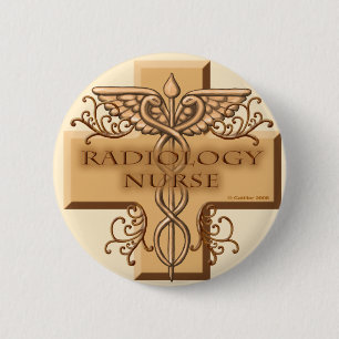 Caduceus cross Radiology Nurse 6 Cm Round Badge