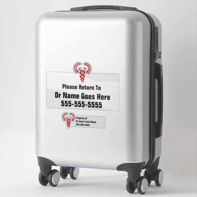 Caduceus, doctor's luggage name tag (Suitcase)