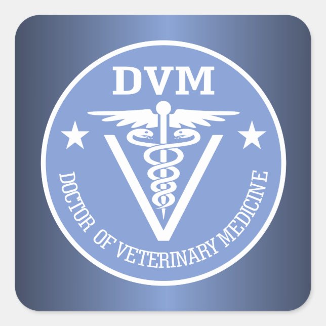 Caduceus DVM 2 Square Sticker (Front)