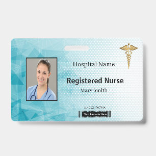 Caduceus Geometric Medical Photo ID Badge