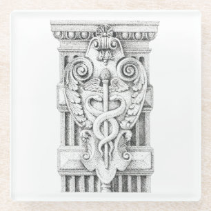 CADUCEUS Glass Coaster