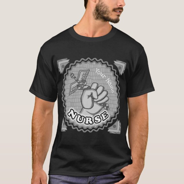 Caduceus hand nurse  T-Shirt (Front)