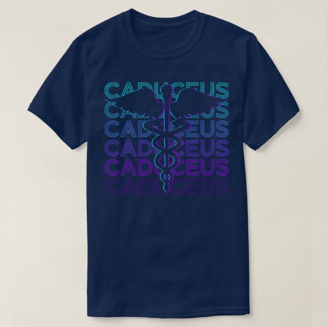 Caduceus Heralds Wand Staff Of Hermes Hermeticism  T-Shirt (Design Front)