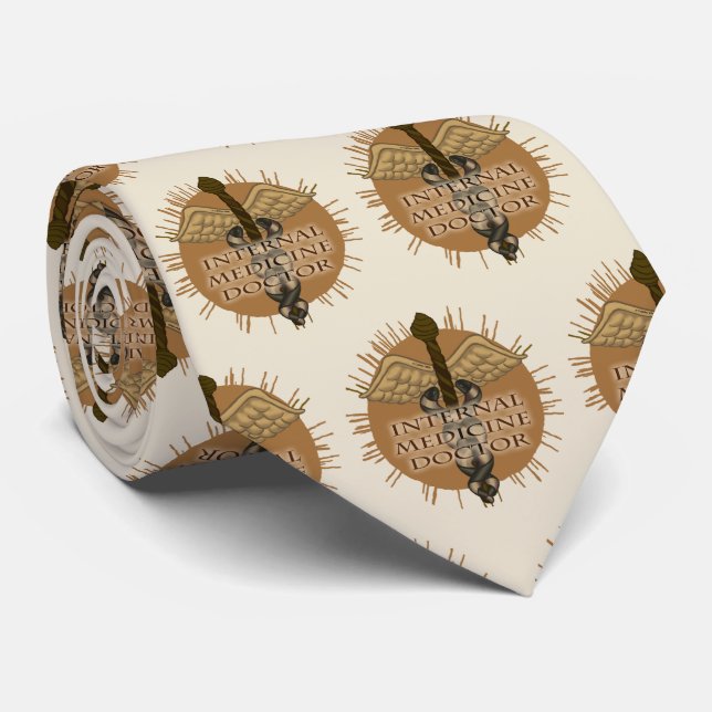 Caduceus Internal Medical Doctor Tie (Rolled)