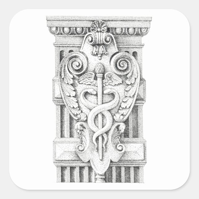 CADUCEUS Large Square Stickers (Front)