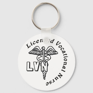 CADUCEUS LVN LOGO LICENSED VOCATIONAL NURSE KEY RING
