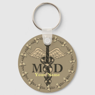 Caduceus MD Doctor  Key Ring