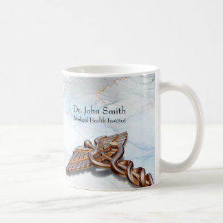Caduceus Medical Copper Rose Gold Luxury Marble Coffee Mug