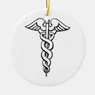 Caduceus Medical Symbol Ceramic Ornament