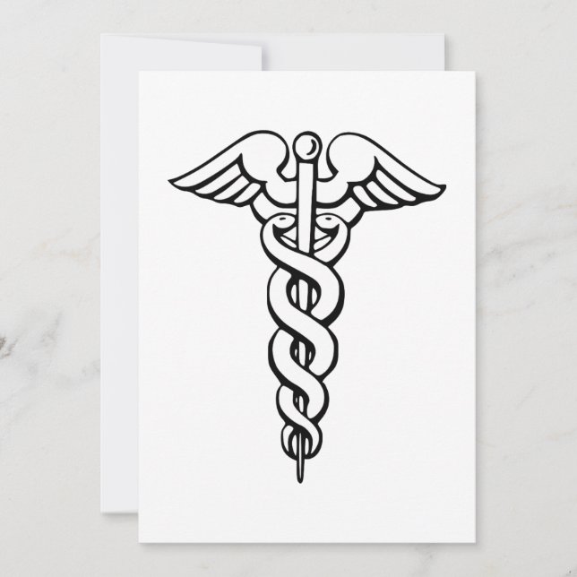 Caduceus Medical Symbol Invitation (Front)