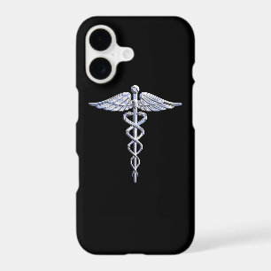 Caduceus Medical Symbol on Black