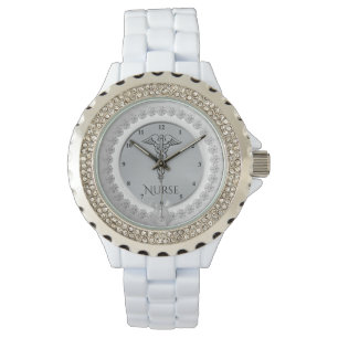 Caduceus Medical Symbol   Silver Nurses Nursing Watch