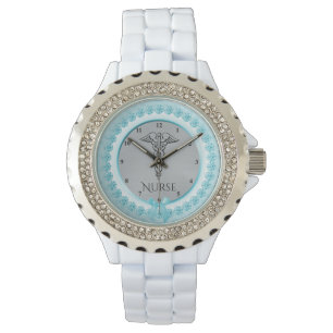 Caduceus Medical Symbol   Turquoise Nurses Nursing Watch