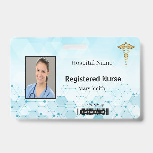 Caduceus Molecule Medical Photo ID Badge