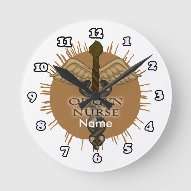 Caduceus OB Gyn Nurse clock (Front)