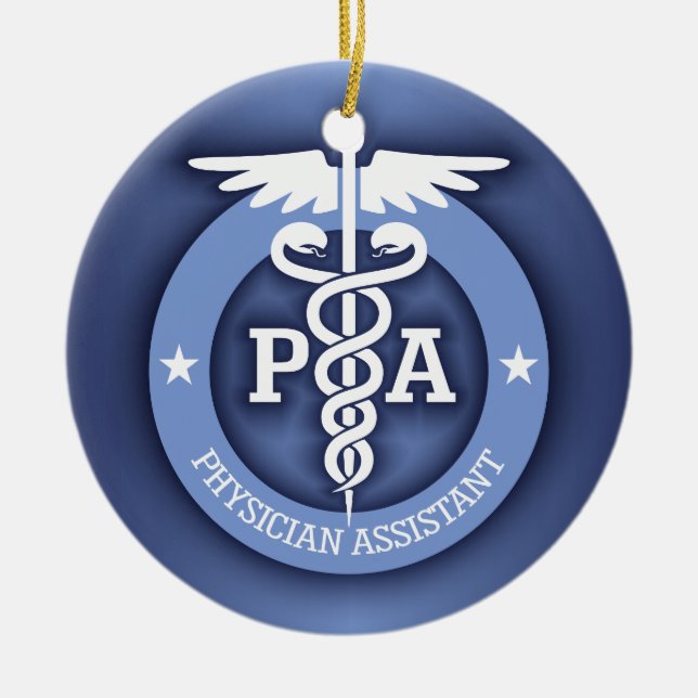 Caduceus PA 2 (blue) Ceramic Ornament (Front)