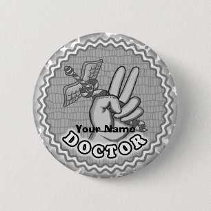 Caduceus Peace Doctor 6 Cm Round Badge