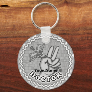 Caduceus peace doctor  key ring