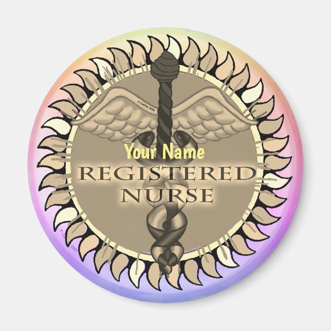 Caduceus Registered Nurse  magnet  (Front)