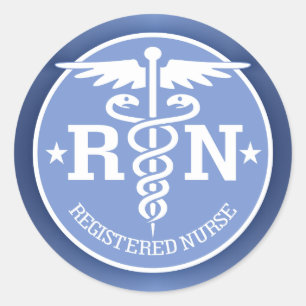 Caduceus RN 2 Classic Round Sticker