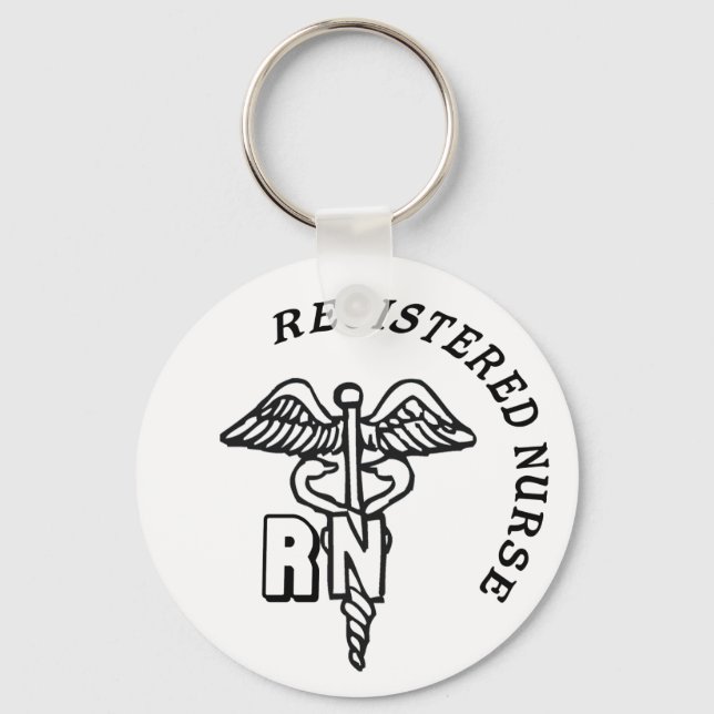 CADUCEUS RN LOGO REGISTERED NURSE KEY RING (Front)