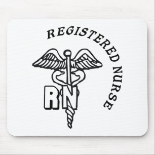 CADUCEUS RN LOGO REGISTERED NURSE MOUSE PAD